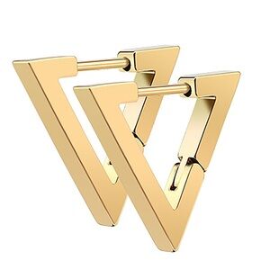 18K gold plate triangle earrings, Hoops Exceptional Quality guaranteed ,